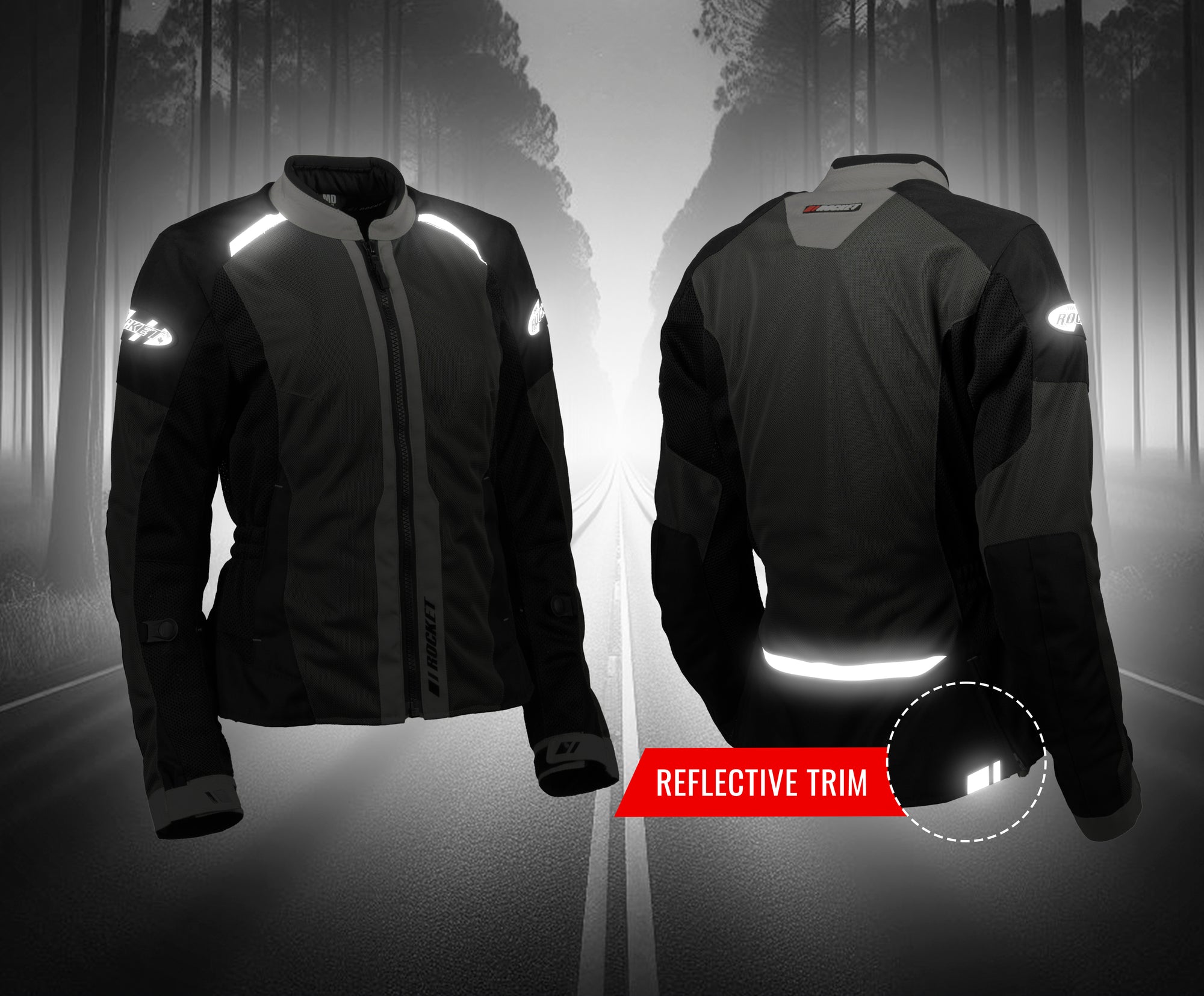 Joe Rocket Canada Stratos womens mesh motorcycle jacket reflective trim