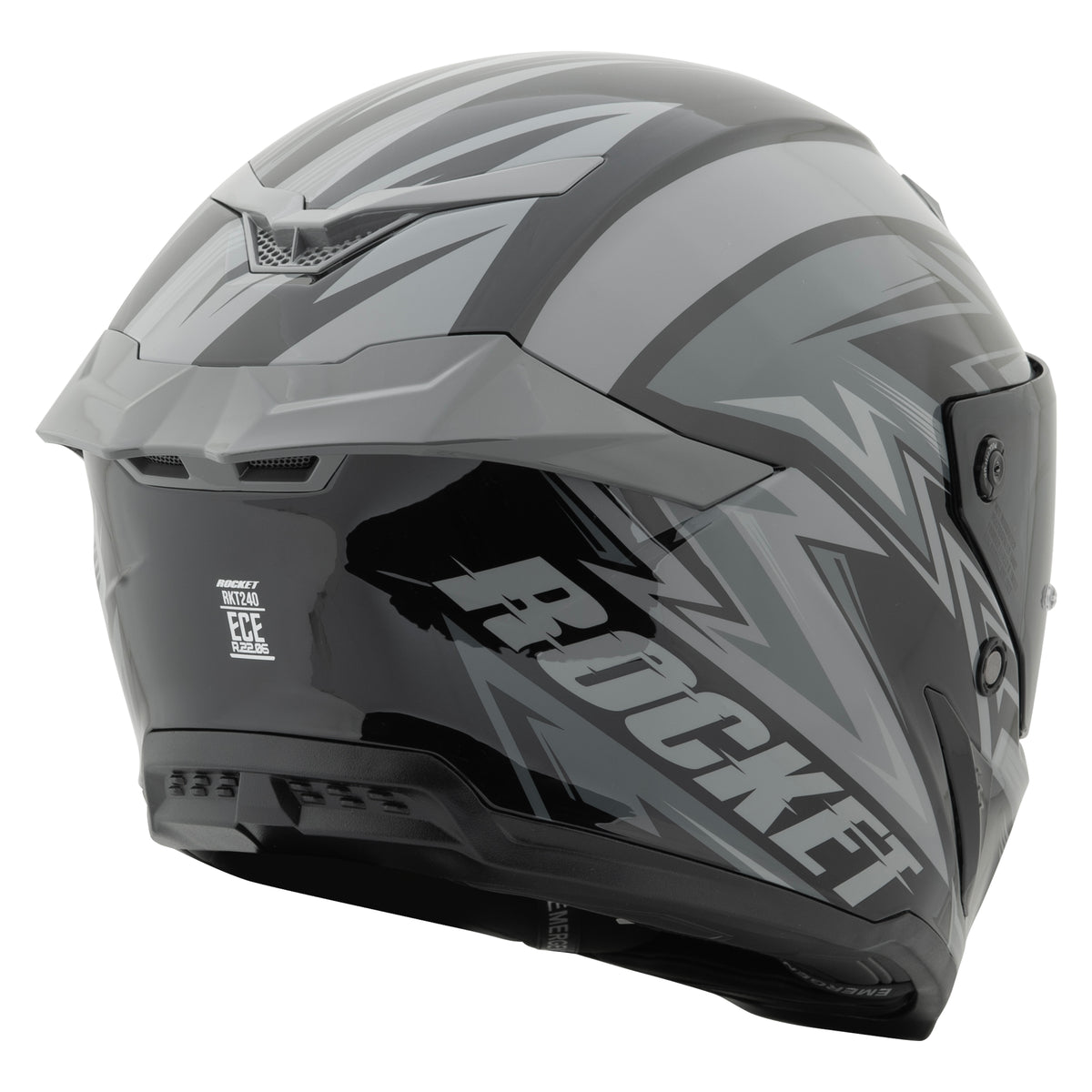 Grey Joe Rocket Canada RKT 240-series motorcycle helmet on a white background