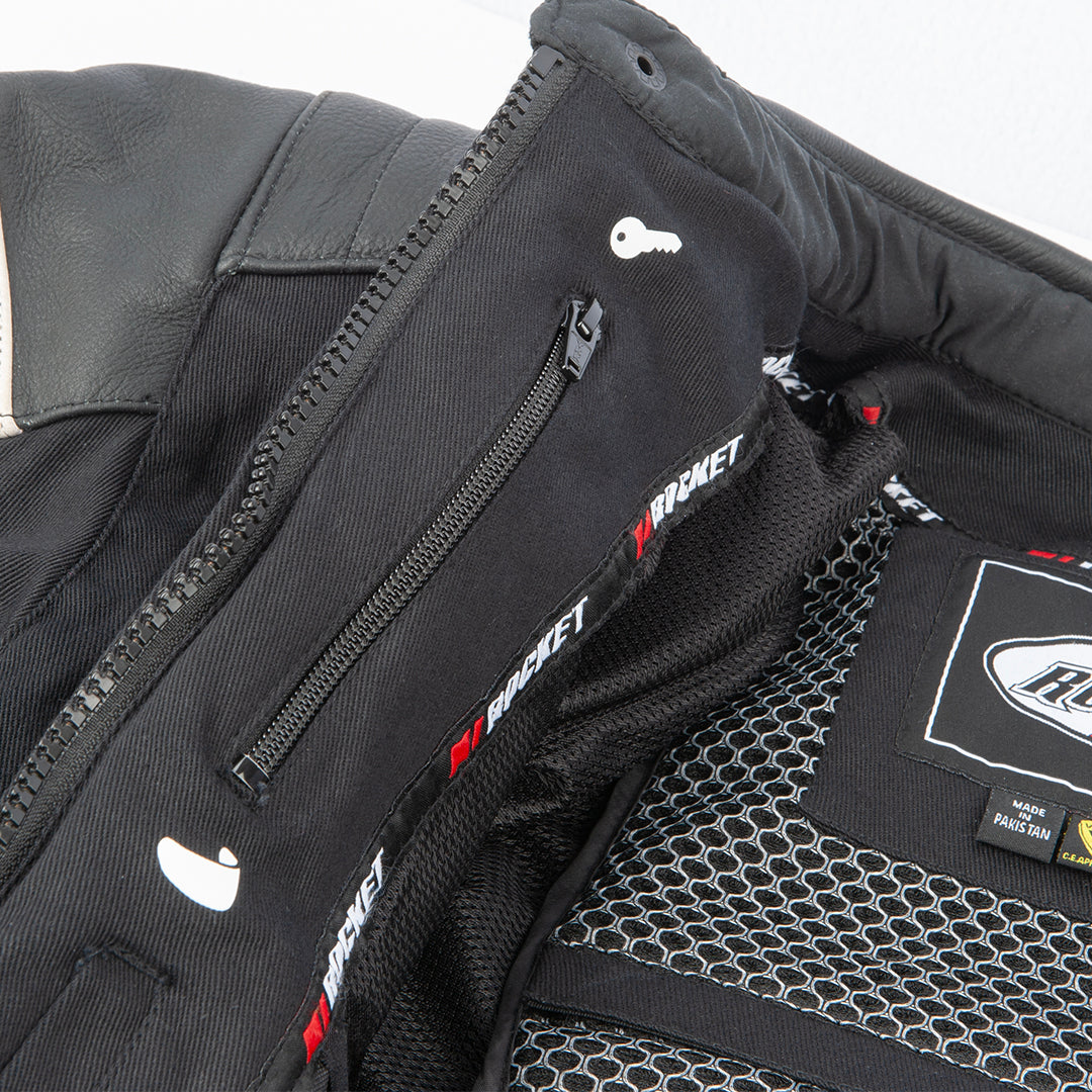 Joe Rocket Canada® Rocket 67 Leather and Canvas Motorcycle Riding Jacket